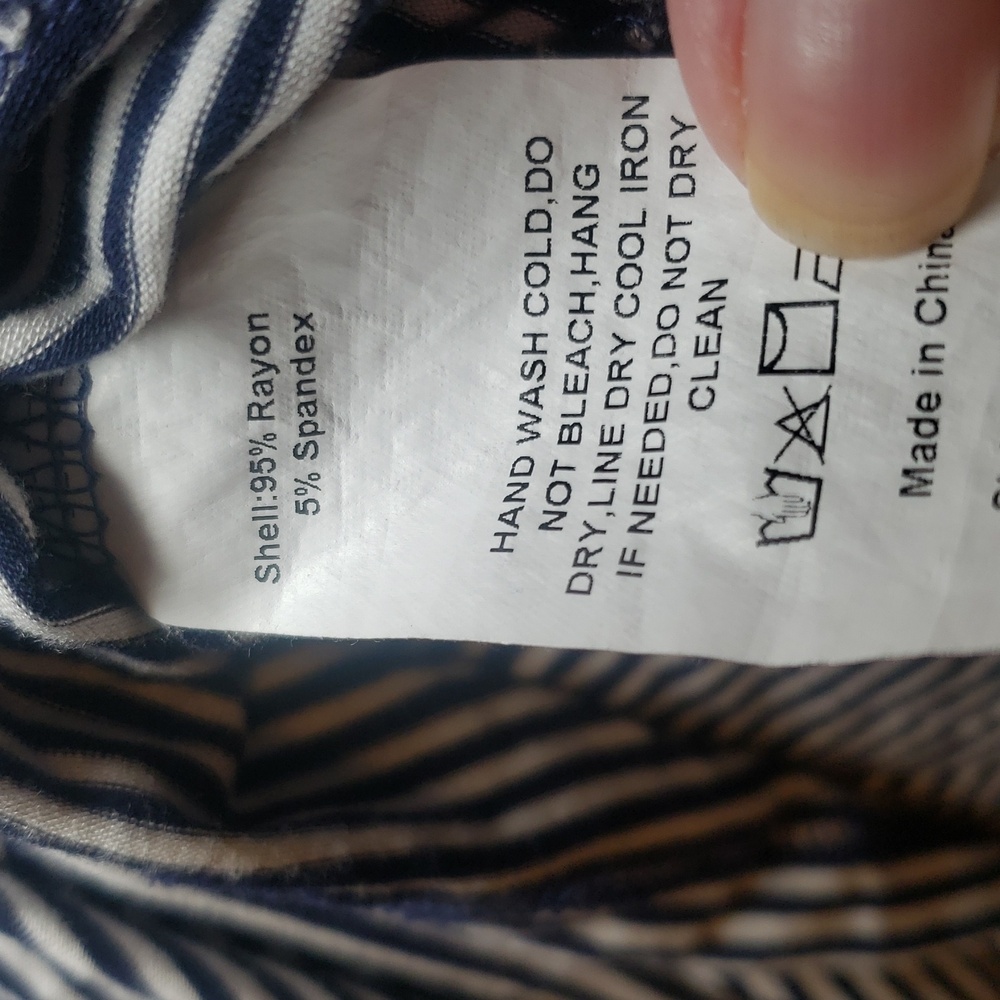 Suzanne Betro Navy and White Striped Top - Picture 4 of 5